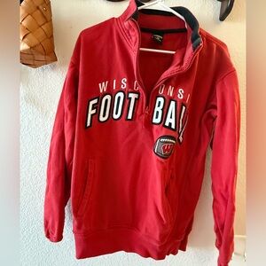 Signature Red Wisconsin Football Quarter-Zip Sweatshirt